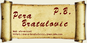 Pera Bratulović vizit kartica